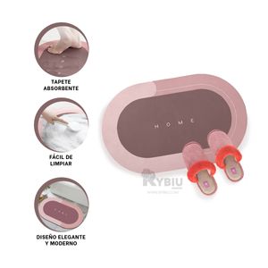 Tapete Ideal para Damas Ovalado en Color Rosado Y+Stickers