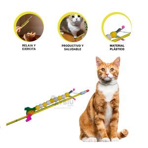 Varita para Gatos con Diseño de Bolitas en Color Amarillo
