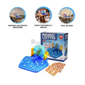 Bingo Atractivo para Juegos en Casa Color Celeste Y+Agendita