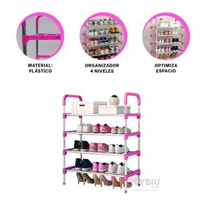 Zapatera Ahorradora de Espacio en Rosado Y+Papel de Regalo