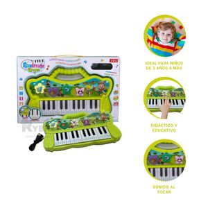 Piano Funcional con Sonido de Color Verde Y+Papel de Regalo