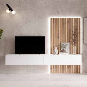 Mesa de TV Flotante 55” Crissanti Ventitas Home Color Blanco