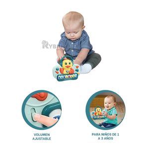 Piano Pato para Niños con Volumen Ajustable Verde Y+Stickers