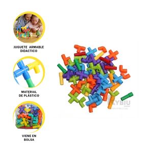Piezas para Ensamblar de Tubos en Multicolor Y+Stickers