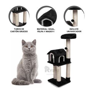 Gym Portatil 3 Niveles Alta Calidad de Gato Diseño Negro