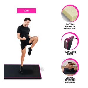 Colchoneta de Pilates Negra S con Rosado Y+Papel de Regalo