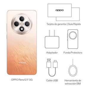 Celular Oppo Reno 12F 5G 6.67" 12GB RAM 256GB Naranja + Encobuds Verde