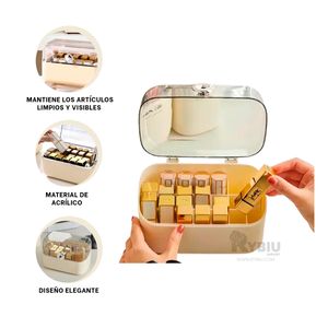 Caja Cofre para Maquillaje en Color Beige Y+Agendita