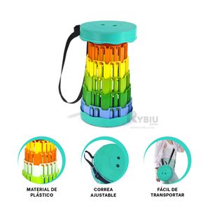 Silla Compacta de Colores con Base en Verde Y+Stickers