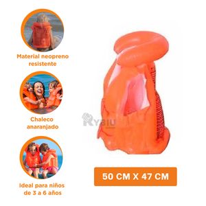 Chaleco Flotador para Niños en Anaranjado Y+Papel de Regalo