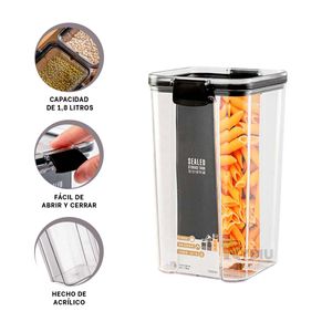 Frasco Duradero para la Cocina de Tapa Negra Y+Stickers