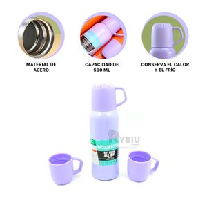Termo Ideal para Mantener el Calor en Lila Y+Agendita