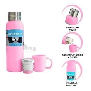 Termo Util en un Atractivo Color Rosado Y+Stickers