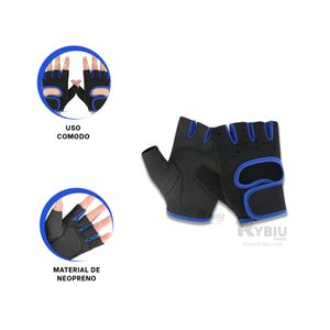 Guantes Comodos para Ejercitarse de Color Azul Y+Stickers