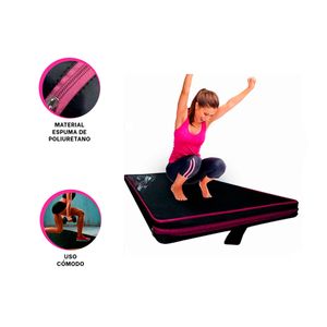 Colchoneta de Pilates Negra M con Rosado Y+Papel de Regalo
