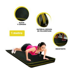 Colchoneta Negra para Deporte Talla S de 1M con Amarillo