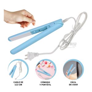 Mini Plancha de Viaje para Mujer en Celeste Y+Papel de Regalo