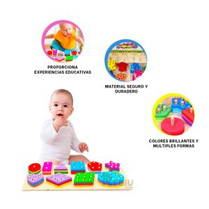Encaje con Varias Piezas Pequeñas de Multicolor Y+Stickers