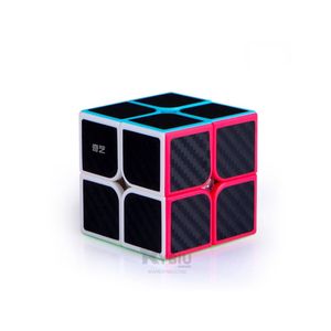 Cubo 2x2 de Color Negro Borde Multicolor Y+Stickers