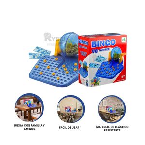 Bingo Divertido para Reuniones en Celeste Y+Papel de Regalo