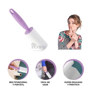 Rodillo Moderno para Pelusa de Color Lila Y+Papel de Regalo