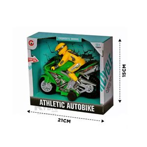 Moto Funcional para Entretener de Color Verde Y+Stickers