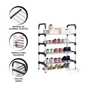 Zapatera con Separadores Resistente en Negro Y+Stickers