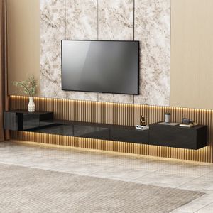 Mesa de TV Flotante 90” Chleo Ventitas Home Color Negro