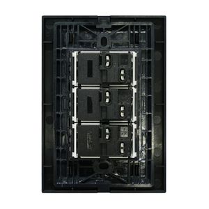 Placa Armada Orange: Interruptor Triple Matte Negro