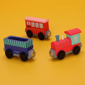 Set 5 Trenes de Madera Magnéticos