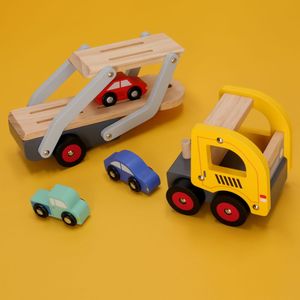 Set Camión Transportable de Madera para Autos