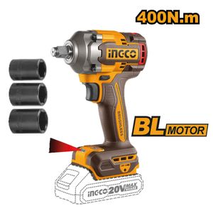 Kit Brushless Llave de Impacto Ingco 20V + Taladro Atornillador 20V + 2 Baterías 2.0AH CKLI20271