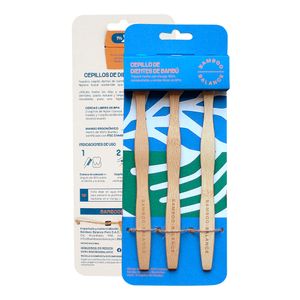 Cepillo de Dientes de Bambú Bamboo Balance Tripack Adultos