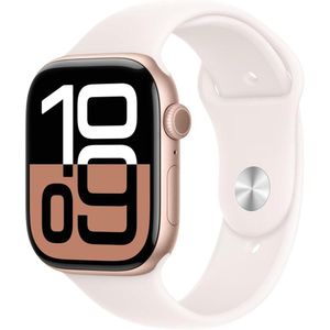Apple Watch Series 10 Aluminum 46mm S/M GPS Sport Band Rose Gold -Light Blush