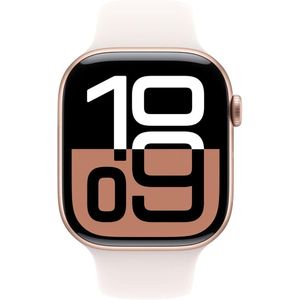 Apple Watch Series 10 Aluminum 46mm S/M GPS Sport Band Rose Gold -Light Blush