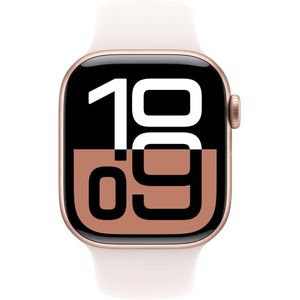 Apple Watch Series 10 Aluminum 42mm S/M GPS Sport Band Rose Gold -Light Blush
