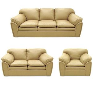 Juego de Sala Cuero Romano Piel 3-2-1