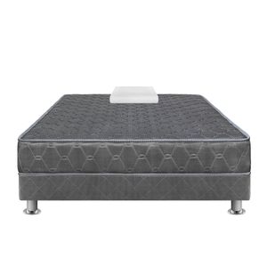 Cama Americana FORLI Acqua 1.5 Plazas Gris + 1 almohada + Cama mascota