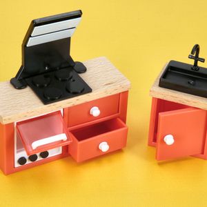Set Mobiliario de Madera Castila 26x5x28 cm