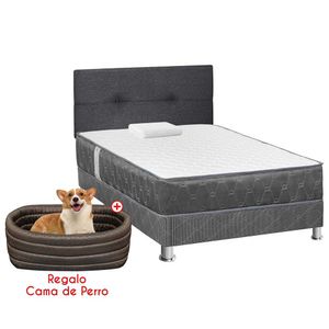 Dormitorio FORLI Acqua 1.5 Plazas Blanco +  1 almohada + Cama mascota