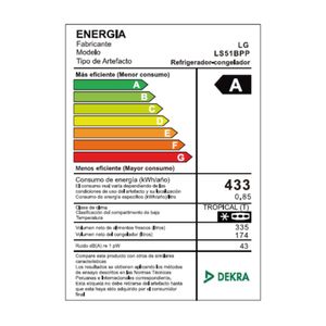 Refrigeradora LG 509L No Frost LS51BPP Plateado