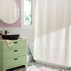Cortina de Baño Algodón con Tejido Wafle