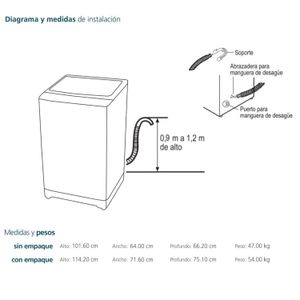 Lavadora Mabe 18 Kilos Superior LMA8120WDGBB0 Diamond gray