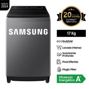 Lavadora Ecobubble Samsung WA17CG6441BDPE 17 Kg Gris