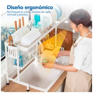 Escurridor de Platos Expandible 54-88 cm Elegante de Acero EC7