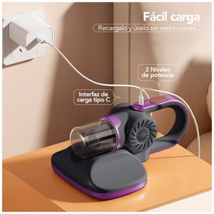 Aspiradora de Mano Portátil 5 en 1 Antiácaros Multifuncional Negro SK2
