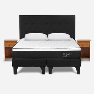 Cama Rosen Eur Path Grf Queen R.West + 2 Velador Gris