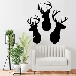 Vinilo Decorativo Stickart Cabezas De Ciervo Pequeño Sticker Animales