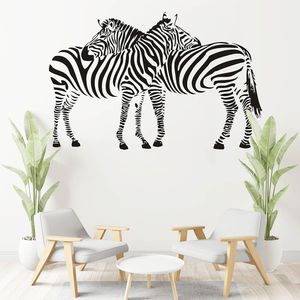 Vinilo Decorativo Stickart Pareja Cebras Pequeño Sticker Animales
