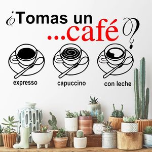 Vinilo Decorativo Stickart Tomate Un Café Mediano Sticker Cocina